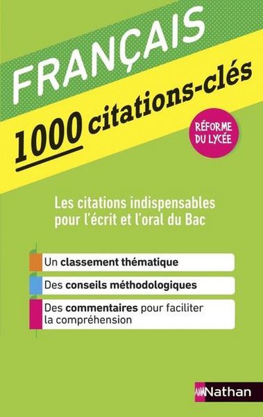 Produktbild: Fran&ccedil;ais : 1000 citations-cl&eacute;s : r&eacute;forme du lyc&eacute;e