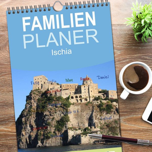 Produktbild: Familienplaner 2026 - Ischia mit 5 Spalten (Wandkalender, 21 x 45 cm) CALVENDO