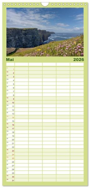 Produktbild: Familienplaner 2026 - Irland - Unterwegs auf dem Wild Altantic Way mit 5 Spalten (Wandkalender, 21 x 45 cm) CALVENDO