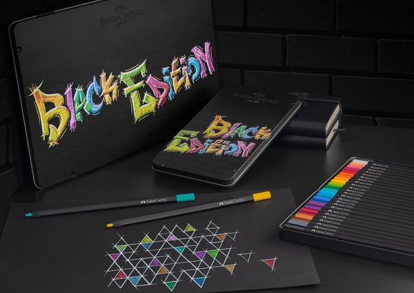 Produktbild: Faber-Castell Buntstifte Black Edition 12er Metalletui
