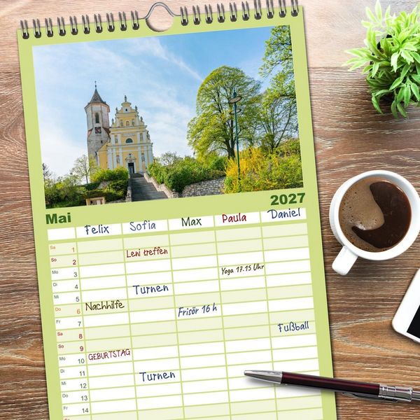 Produktbild: Familienplaner 2027 - Das Weinviertel im wundersch&ouml;nen Nieder&ouml;sterreich. mit 5 Spalten (Wandkalender, 21 x 45 cm) CALVENDO