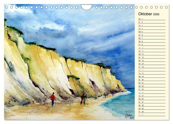Produktbild: Aquarelle - Fischland-Dar&szlig; (Wandkalender 2026 DIN A4 quer), CALVENDO Monatskalender