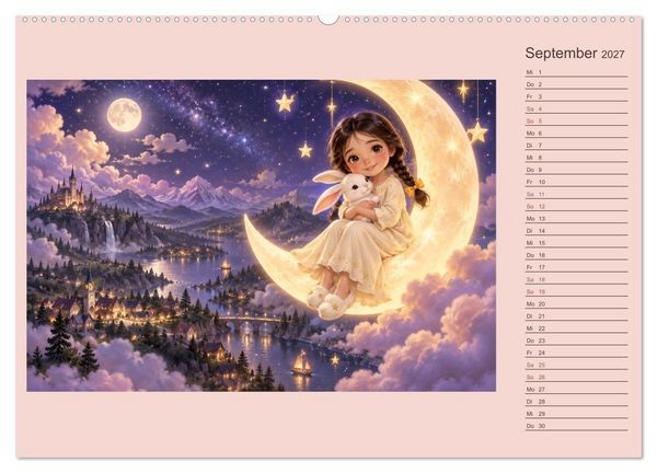 Produktbild: Mila und die Nacht der Fabelwesen (Wandkalender 2027 DIN A2 quer), CALVENDO Monatskalender