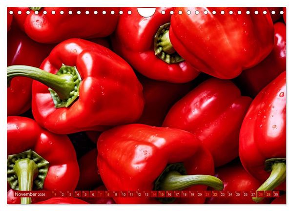 Produktbild: ROT - Gem&uuml;se und Obst - Voller Power (Wandkalender 2026 DIN A4 quer), CALVENDO Monatskalender