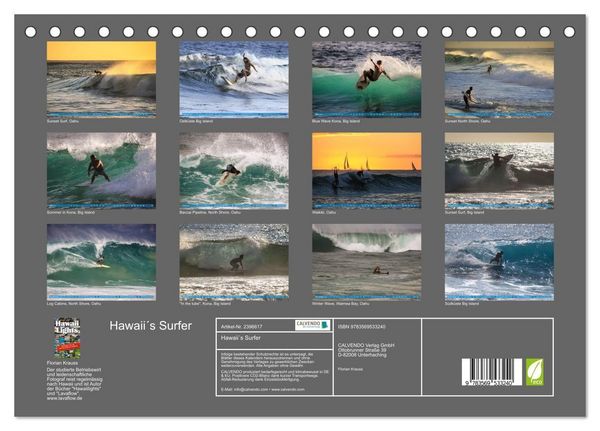 Produktbild: Hawaii&acute;s Surfer (Tischkalender 2027 DIN A5 quer), CALVENDO Monatskalender
