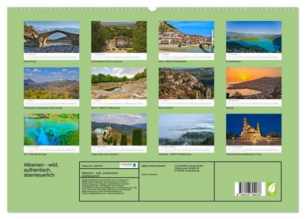 Produktbild: Albanien - wild, authentisch, abenteuerlich (hochwertiger Premium Wandkalender 2027 DIN A2 quer), Kunstdruck in Hochglanz