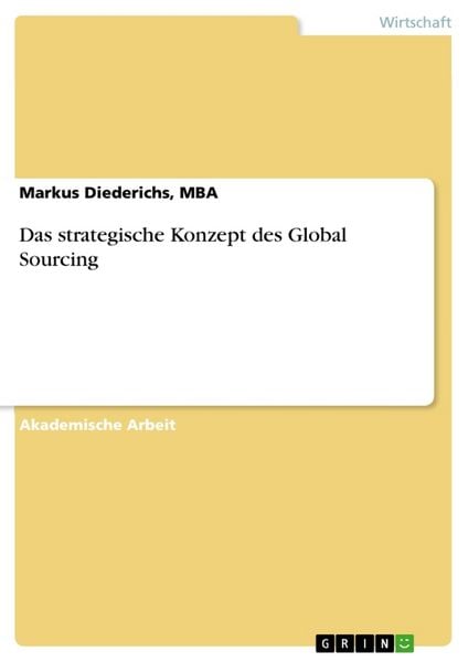 Produktbild: Das strategische Konzept des Global Sourcing