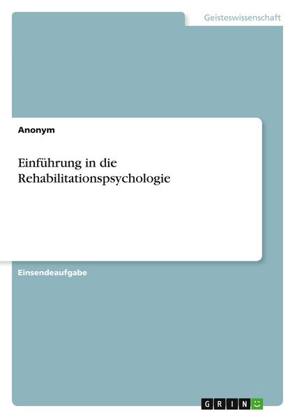 Produktbild: Einf&uuml;hrung in die Rehabilitationspsychologie
