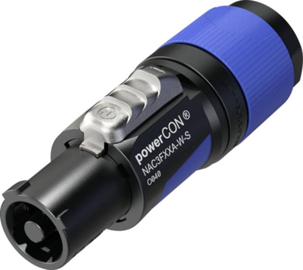 Produktbild: Neutrik NAC3FXXA-W-S Netz-Steckverbinder powerCON Buchse, gerade Gesamtpolzahl: 2 + PE 16 A Blau 1 St.
