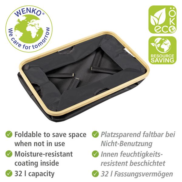 Produktbild: W&auml;schekorb Mod. Ecori, Textilien aus 100 % recyceltem Polyester