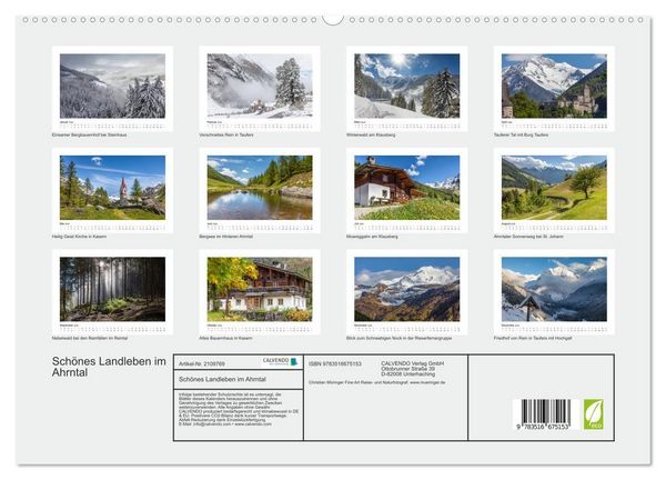 Produktbild: Sch&ouml;nes Landleben im Ahrntal (hochwertiger Premium Wandkalender 2026 DIN A2 quer), Kunstdruck in Hochglanz