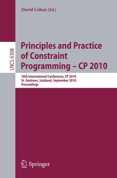 Produktbild: Principles and Practice of Constraint Programming - CP 2010