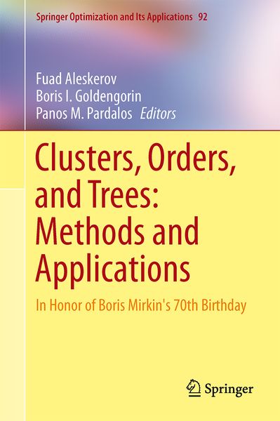 Produktbild: Clusters, Orders, and Trees: Methods and Applications