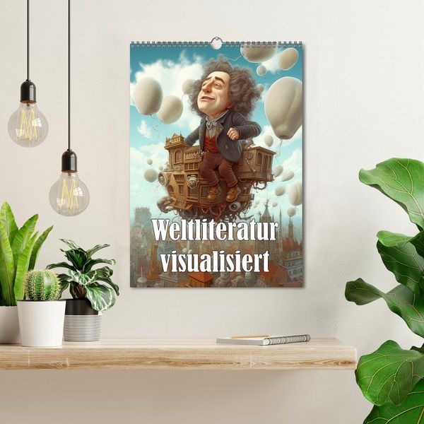 Produktbild: Weltliteratur visualisiert (Wandkalender 2026 DIN A3 hoch), CALVENDO Monatskalender