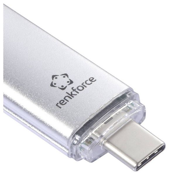 Produktbild: Renkforce RF-USBOS-220 USB-Stick 32GB Silber RF-6684362 USB-A, USB-C&reg;