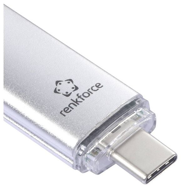 Produktbild: Renkforce RF-USBOS-230 USB-Stick 64GB Silber RF-6688140 USB-A, USB-C&reg;