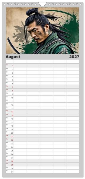 Produktbild: Familienplaner 2027 - Samurai - Asian Spirit mit 5 Spalten (Wandkalender, 21 x 45 cm) CALVENDO