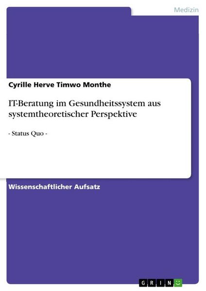 Produktbild: IT-Beratung im Gesundheitssystem aus systemtheoretischer Perspektive