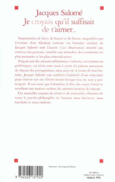 Produktbild: Je Croyais Qu'il Suffisait de T'Aimer...