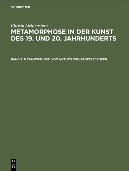Produktbild: Metamorphose. Vom Mythos zum Proze&szlig;denken