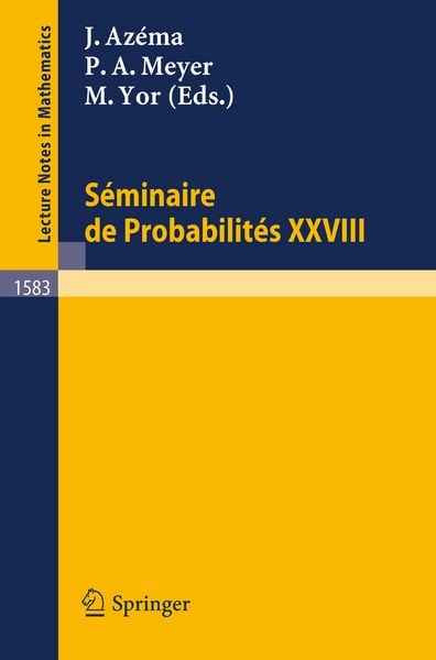 Produktbild: Seminaire de Probabilites XXVIII