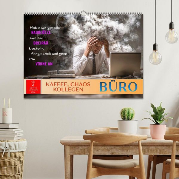 Produktbild: B&uuml;ro - Kaffee, Chaos, Kollegen (Wandkalender 2026 DIN A2 quer), CALVENDO Monatskalender