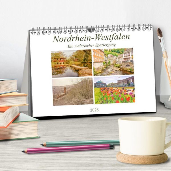Produktbild: Nordrhein-Westfalen - Ein malerischer Spaziergang (Tischkalender 2026 DIN A5 quer), CALVENDO Monatskalender
