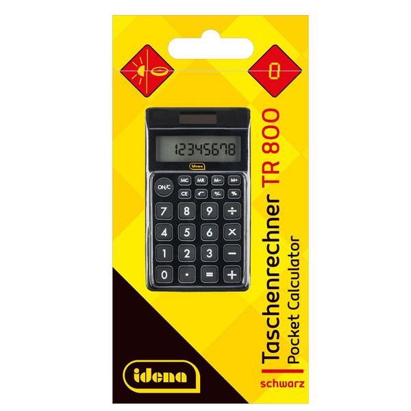 Produktbild: Idena Taschenrechner TR800 8-stelliges Display schwarz