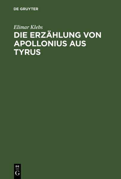 Produktbild: Die Erz&auml;hlung von Apollonius aus Tyrus