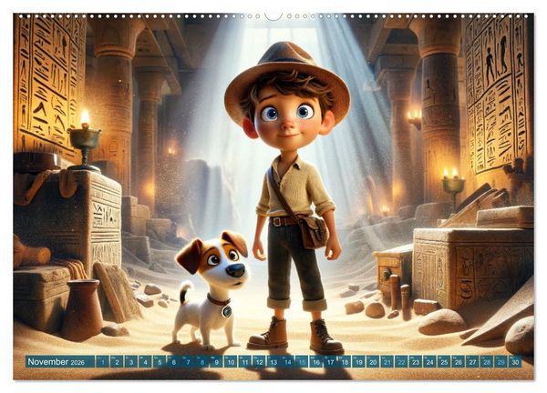 Produktbild: Max und Buddy: Entdecker des Verborgenen (Wandkalender 2026 DIN A2 quer), CALVENDO Monatskalender
