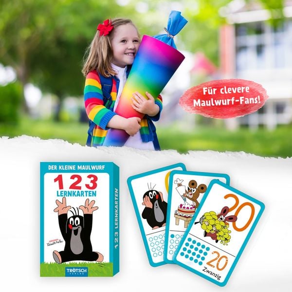 Produktbild: Tr&ouml;tsch Der kleine Maulwurf Kartenset 123 Lernkarten