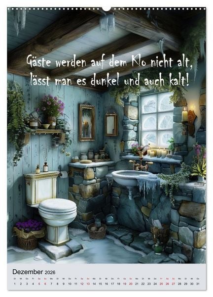 Produktbild: Klospr&uuml;che (hochwertiger Premium Wandkalender 2026 DIN A2 hoch), Kunstdruck in Hochglanz