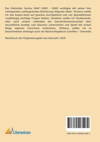 Produktbild: Einf&uuml;hrung in das Studium der Neueren Geschichte
