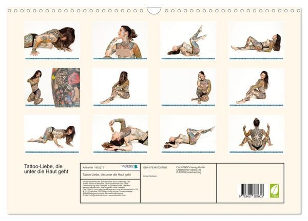 Produktbild: Tattoo-Liebe, die unter die Haut geht (Wandkalender 2026 DIN A3 quer), CALVENDO Monatskalender