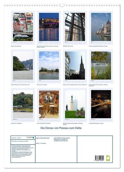 Produktbild: Die Donau von Passau zum Delta (Wandkalender 2027 DIN A2 hoch), CALVENDO Monatskalender