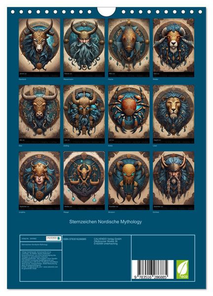 Produktbild: Sternzeichen Nordische Mythology (Wandkalender 2026 DIN A4 hoch), CALVENDO Monatskalender