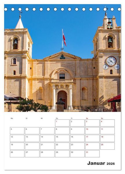 Produktbild: Valletta - K&uuml;stenstadt mit Charme (Tischkalender 2026 DIN A5 hoch), CALVENDO Monatskalender