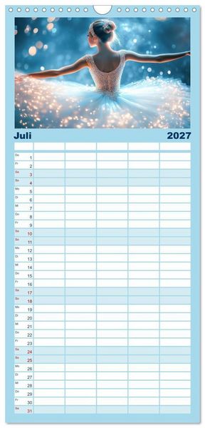 Produktbild: Familienplaner 2027 - Ballerinas in Diamanten mit 5 Spalten (Wandkalender, 21 x 45 cm) CALVENDO