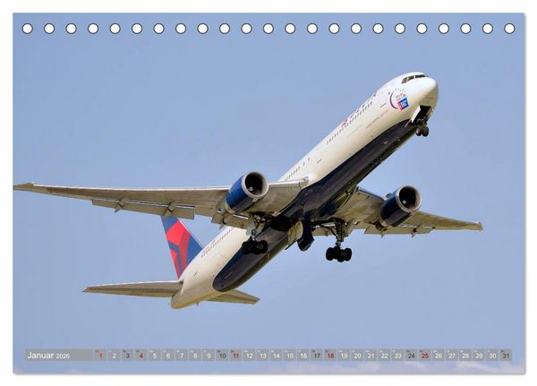 Produktbild: Flugzeuge - Eindrucksvolle Riesen am Himmel (Tischkalender 2026 DIN A5 quer), CALVENDO Monatskalender