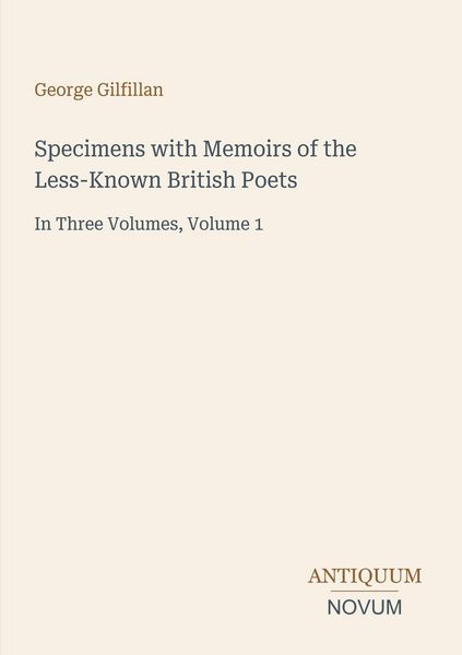 Produktbild: Specimens with Memoirs of the Less-Known British Poets