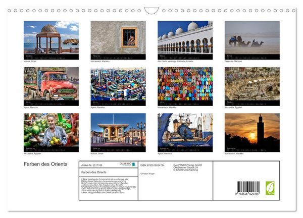 Produktbild: Farben des Orients (Wandkalender 2026 DIN A3 quer), CALVENDO Monatskalender