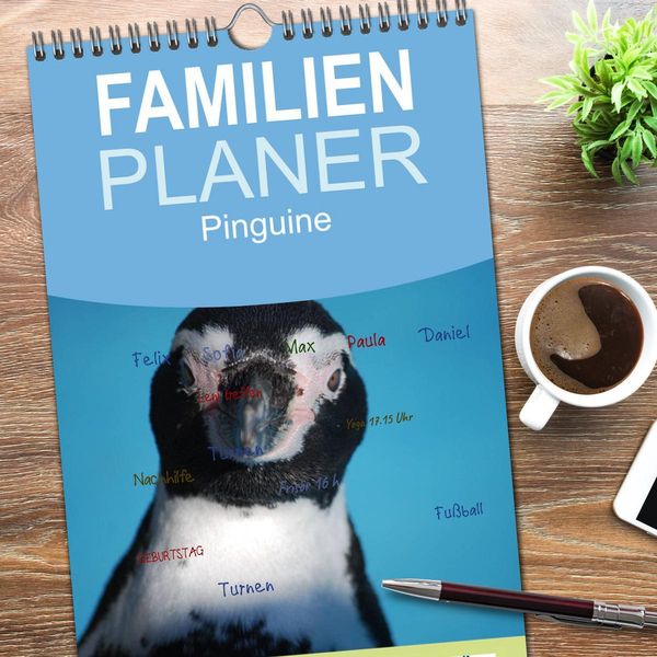 Produktbild: Familienplaner 2026 - Pinguine 2026 mit 5 Spalten (Wandkalender, 21 x 45 cm) CALVENDO