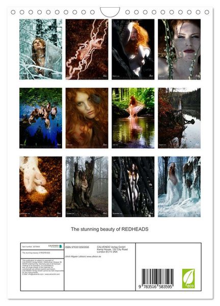 Produktbild: The stunning beauty of REDHEADS (Wall Calendar 2026 DIN A4 portrait), CALVENDO 12 Month Wall Calendar