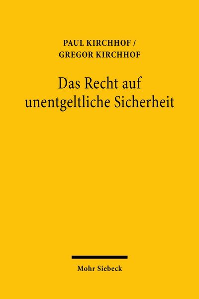 Produktbild: Das Recht auf unentgeltliche Sicherheit