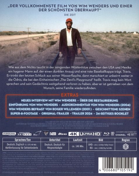 Produktbild: Paris, Texas - 40th Anniversary Edition (4K Ultra HD+Blu-ray)