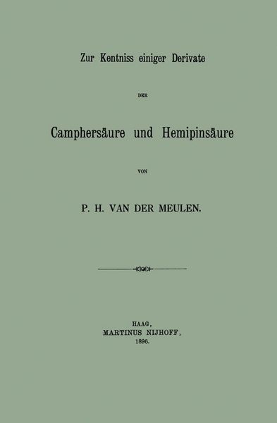 Produktbild: Zur Kentniss einiger Derivate der Camphers&auml;ure und Hemipins&auml;ure