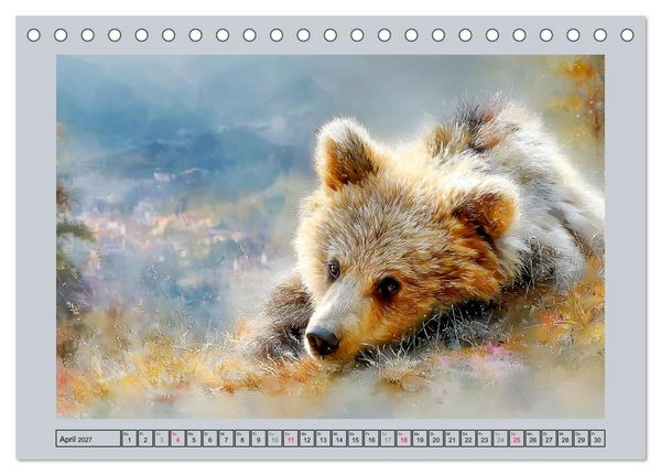 Produktbild: Braunb&auml;ren. Teddy-Familie im Einklang mit der Natur (Tischkalender 2027 DIN A5 quer), CALVENDO Monatskalender