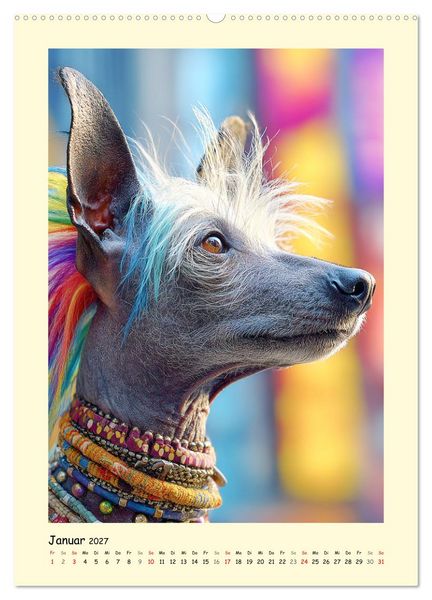 Produktbild: Charme und Grazie. Die Anmut der Chinesischen Schopfhunde (hochwertiger Premium Wandkalender 2027 DIN A2 hoch), Kunstdruck in Hochglanz