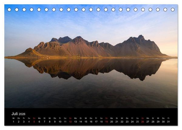 Produktbild: Island - einzigartige Landschaften (Tischkalender 2026 DIN A5 quer), CALVENDO Monatskalender