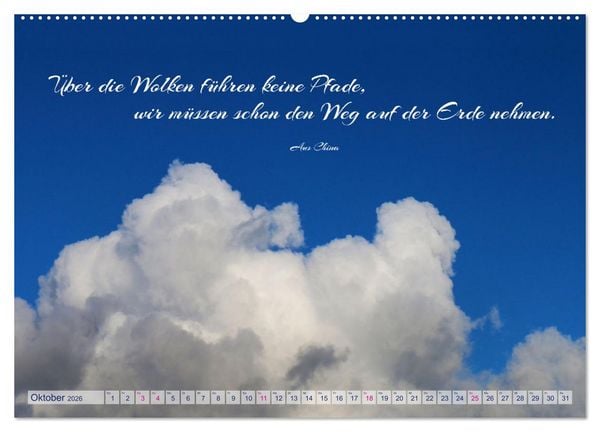 Produktbild: Die Wolken: "Schauspieler der L&uuml;fte" (Wandkalender 2026 DIN A2 quer), CALVENDO Monatskalender